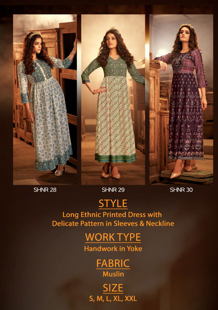 Shichi Noor Collection Exclusive Festive Wear Digital Print Anarkali Kurti Collection